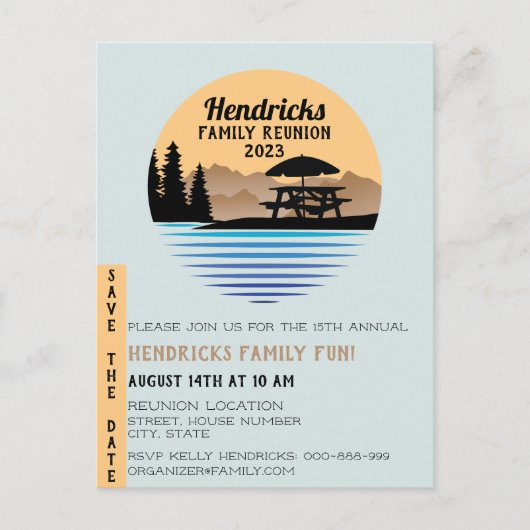 ファミリ懇親会の発表葉書 ポストカード (正面)