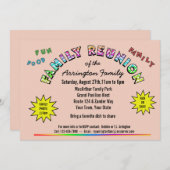 ファミリ懇親会の色の発表招待状 招待状 (正面/裏面)