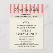 ファミリ懇親会またはパーティークリームバラ日付の保存 案内ポストカード (正面)