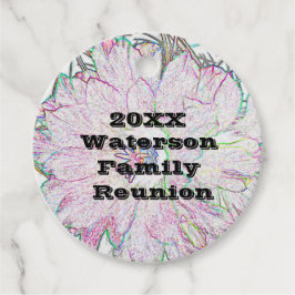 ファミリ懇親会イベントラインスケッチ芸術的フラワー フェイバータグ