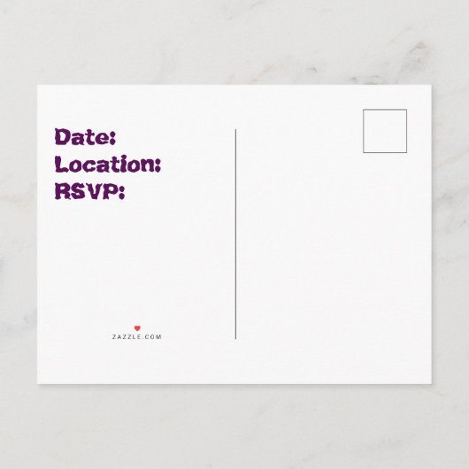 ファミリ懇親会カラフル発表文字T 案内ポストカード (裏面)