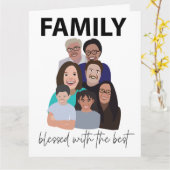 ファミリ懇親会クールファミリ懇親会グリーティング カード (黄色い花)