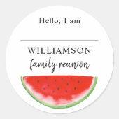 ファミリ懇親会スイカ名タグ ラウンドシール (正面)