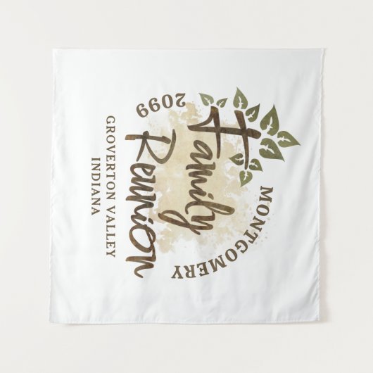 ファミリ懇親会スクリプトツリー名の水色 タペストリー (正面(横))