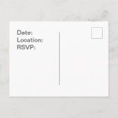 ファミリ懇親会ストライプの招待状レターAイニシャル ポストカード (裏面)