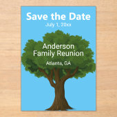 ファミリ懇親会ツリーで日付を保存 アクリル招待状 (正面)
