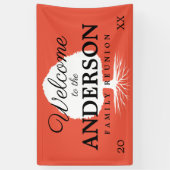 ファミリ懇親会ツリーのロゴへようこそカスタム 横断幕 (縦)