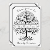 ファミリ懇親会ツリーエレガントモダンシンプルパーティー 招待状 (正面/裏面)