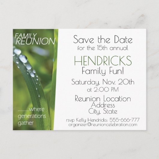 ファミリ懇親会デザイン。 ポストカード (正面)