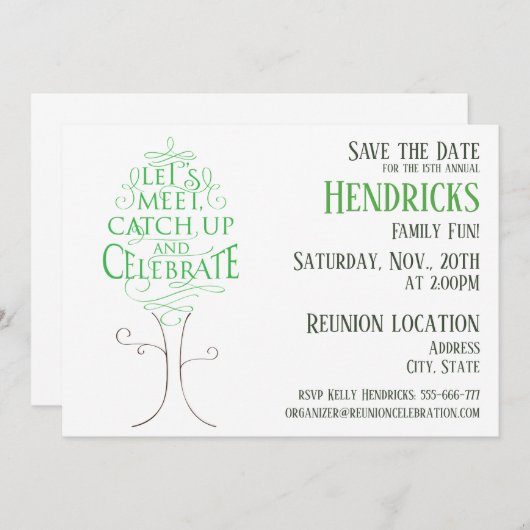 ファミリ懇親会デザイン。 招待状 (正面/裏面)