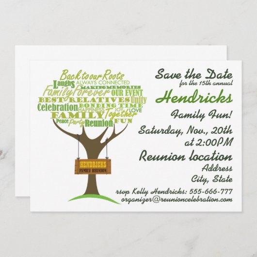 ファミリ懇親会デザイン。 招待状 (正面/裏面)