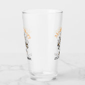 ファミリ懇親会トレンディーオレンジブラックツリーアートワーク タンブラーグラス (右)