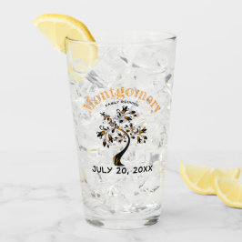 ファミリ懇親会トレンディーオレンジブラックツリーアートワーク タンブラーグラス