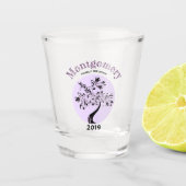 ファミリ懇親会トレンディーパープルツリーアートワーク ショットグラス (正面)