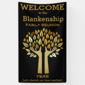 ファミリ懇親会ハンズアップツリー葉カスタムバナー 横断幕 (縦)