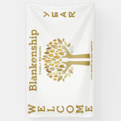 ファミリ懇親会ハンズアップツリー葉カスタムバナー 横断幕 (縦)