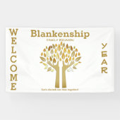 ファミリ懇親会ハンズアップツリー葉カスタムバナー 横断幕 (横)