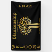 ファミリ懇親会ハンズアップツリー葉カスタムバナー 横断幕 (縦)