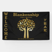 ファミリ懇親会ハンズアップツリー葉カスタムバナー 横断幕 (横)