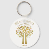 ファミリ懇親会ハンズアップツリー葉カスタム キーホルダー (正面)