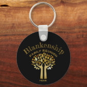 ファミリ懇親会ハンズアップツリー葉カスタム キーホルダー (正面)