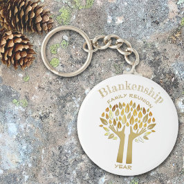 ファミリ懇親会ハンズアップツリー葉カスタム キーホルダー