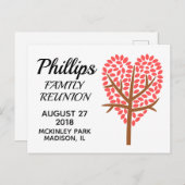 ファミリ懇親会ハートツリーのアラーム ポストカード (正面/裏面)