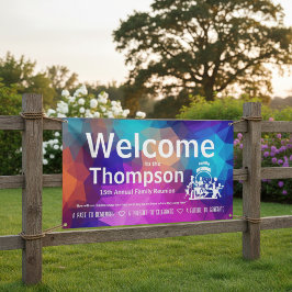 ファミリ懇親会バナカラフル（ジオメトリ） 横断幕