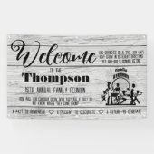 ファミリ懇親会バナ素朴 – 白塗り木材 横断幕 (横)