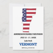 ファミリ懇親会🎉バーモント州マップUSA国旗 招待状 (正面)