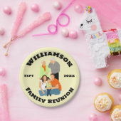 ファミリ懇親会パーソナライズ名日付フォント ペーパープレート (パーティー)