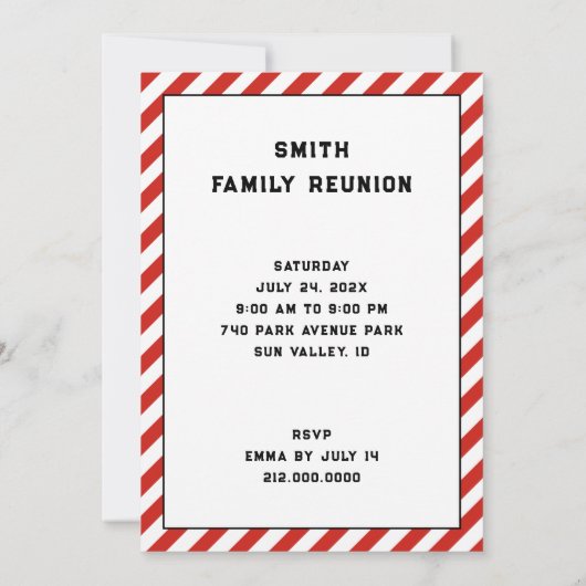 ファミリ懇親会パーティの招待状 招待状 (裏面)