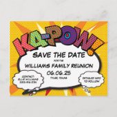 ファミリ懇親会パーティー日付の保存モダン 案内ポストカード (正面)