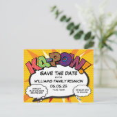 ファミリ懇親会パーティー日付の保存モダン 案内ポストカード (スタンド正面)