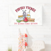 ファミリ懇親会ピクニックアリの名前の追加 横断幕 (インサイチュ)