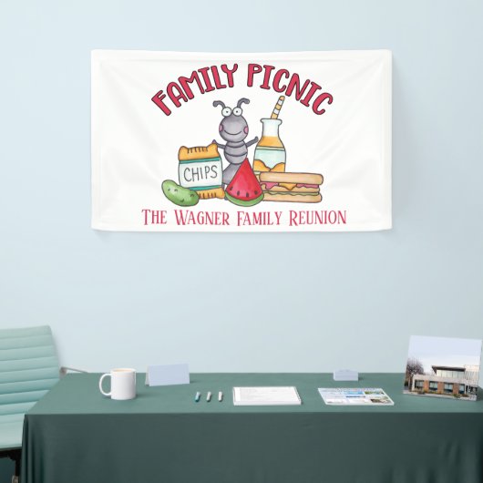 ファミリ懇親会ピクニックアリの名前の追加 横断幕 (トレードショー)