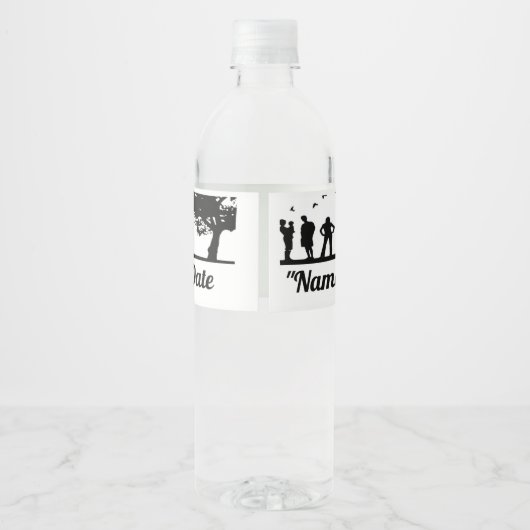 ファミリ懇親会ピクニックパーティーウォーターボトルラベル ペットボトルラベル (裏面)