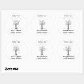 ファミリ懇親会ファミリツリー名タグ ラウンドシール (シート)