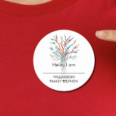 ファミリ懇親会ファミリツリー名タグ ラウンドシール