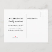 ファミリ懇親会ファミリツリー日付の保存 案内ポストカード (裏面)