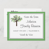 ファミリ懇親会ファミリツリー日付ポストカードを保存 ポストカード (正面/裏面)