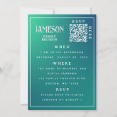 ファミリ懇親会モダングラデーションQRコード招待状 招待状 (裏面)