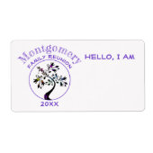 ファミリ懇親会モダンパーティーツリーアート名タグ ラベル (正面)