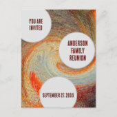 ファミリ懇親会リラックス招待状スワールGroovy ポストカード (正面)