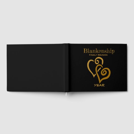 ファミリ懇親会レジストリ金ゴールドリンクハート ゲストブック (全面)