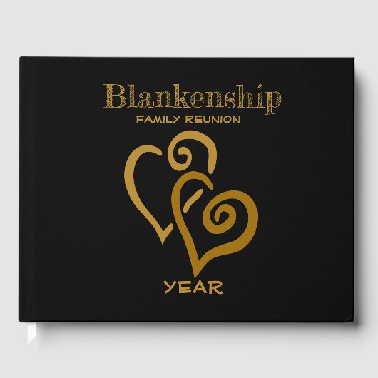 ファミリ懇親会レジストリ金ゴールドリンクハート ゲストブック (正面)