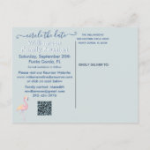 ファミリ懇親会保存日付ビーチとQRコード 案内ポストカード (裏面)