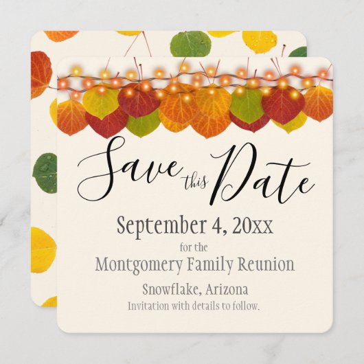 ファミリ懇親会保存日付秋《植物》アスペン葉 (正面/裏面)