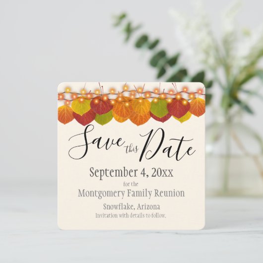 ファミリ懇親会保存日付秋《植物》アスペン葉 (スタンド正面)