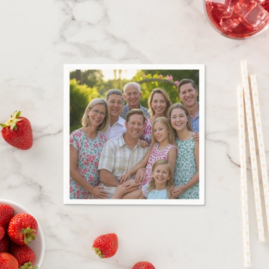 ファミリ懇親会写真のカスタマイズ追加 スタンダードカクテルナプキン (インサイチュ)